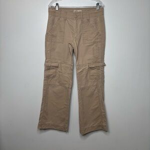 Old Navy Low Rise Boot Cargo Pants Women’s 8 Khaki 100% Cotton Y2K 2000s